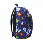 Mochila Totto Espacio Pixel vista lateral bolsillos