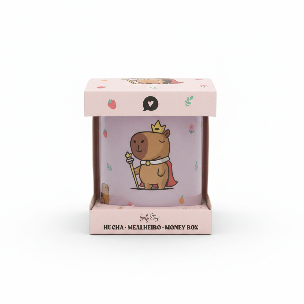 Hucha Capibara Lovely Story fondo blanco