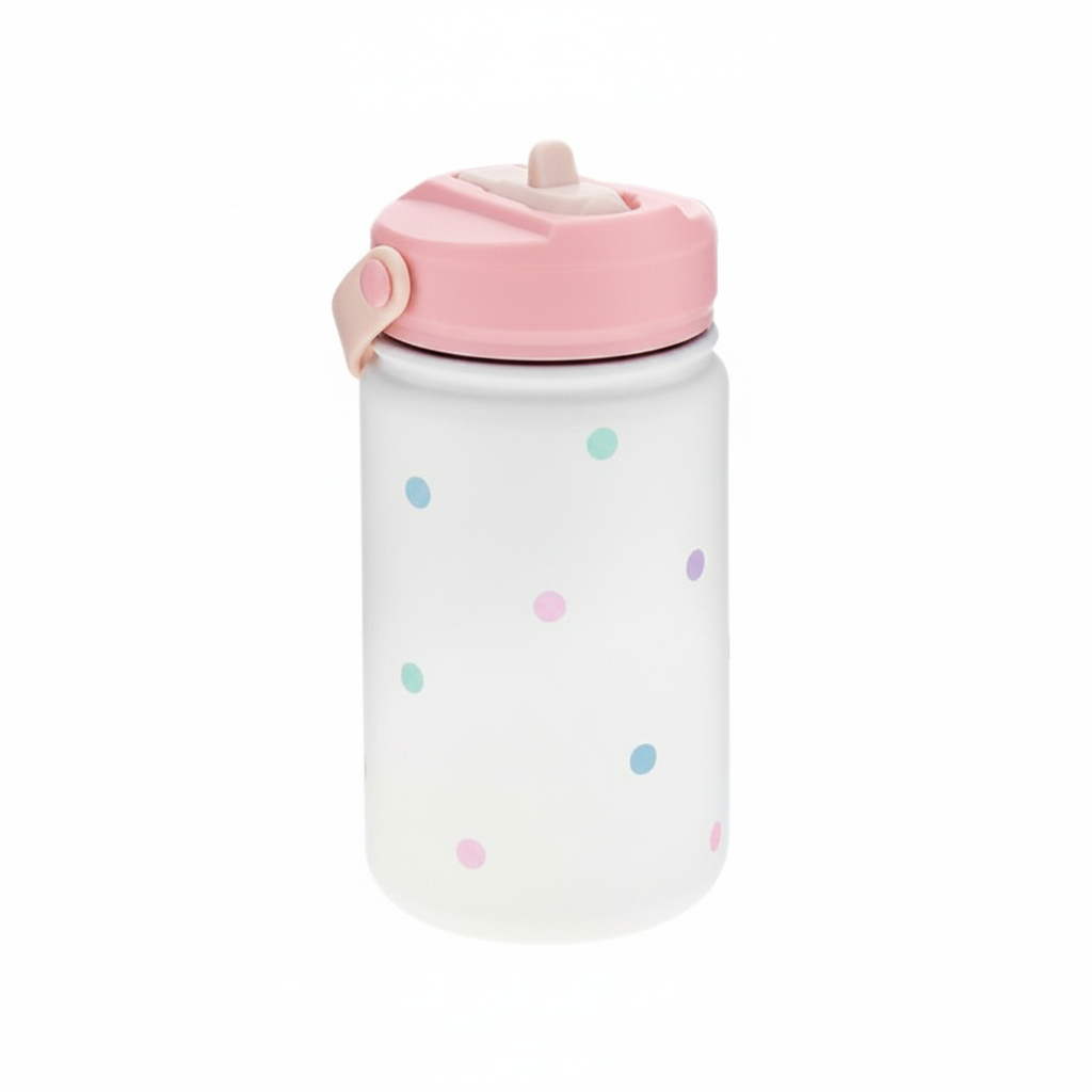 Botella infantil lunares cuerpo blanco catálogo