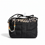 Bolso bandolera acolchado negro, vista trasera