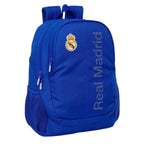 Mochila Real Madrid azul 44cm - vista frontal con escudo y texto