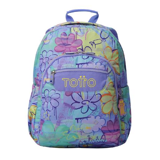 Mochila escolar Totto Flores - vista frontal