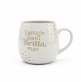 Taza Lovely Story Contigo todo brilla más speckled