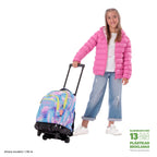 Mochila Trolley Totto Estampado Tropical Tie-Dye Azul Lila