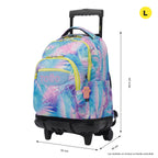 Mochila Trolley Totto Estampado Tropical Tie-Dye Azul Lila
